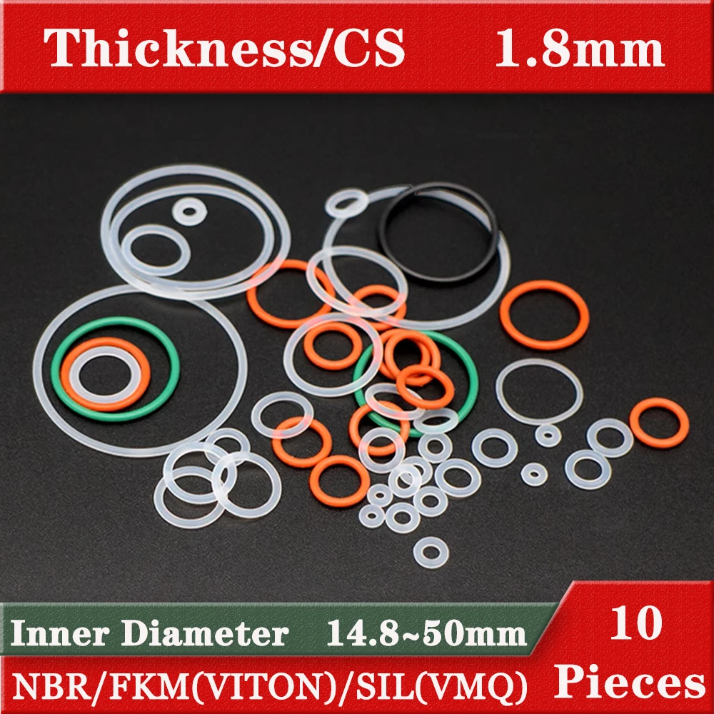 rubber ring gaskets Inner diameter 51-195mm big size rubber o-ring NBR FKM VMQ rubber seals Thickness 1.8mm oring seals