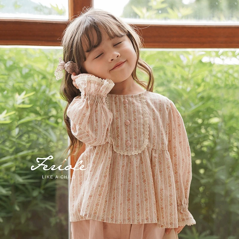 Girls' Court Style Shirt Temperamental Fashionable Comfortable Western Style Autumn Children's Shirt