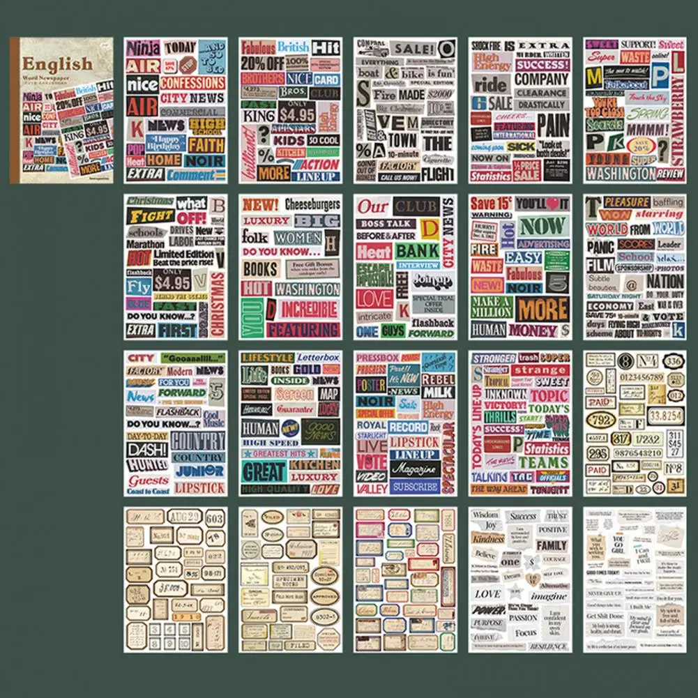 Scrapbook hiasan Vintage buku tempel buku tempel kerajinan kertas perencana dekorasi kamar 20 buah seni stasioner untuk Decoupage