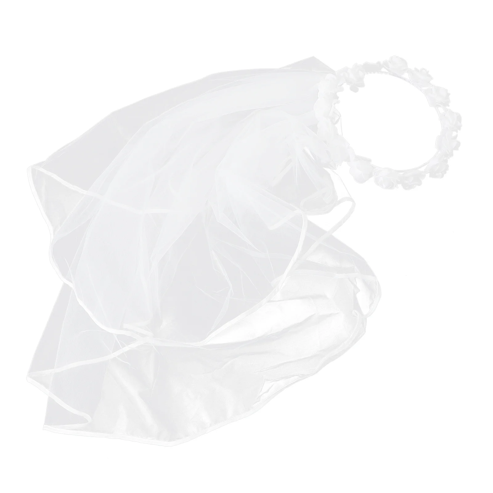 

Flower Crown with Veil Bridal Headwear Handcrafted Elegance Wedding Photography Festival Headpiece