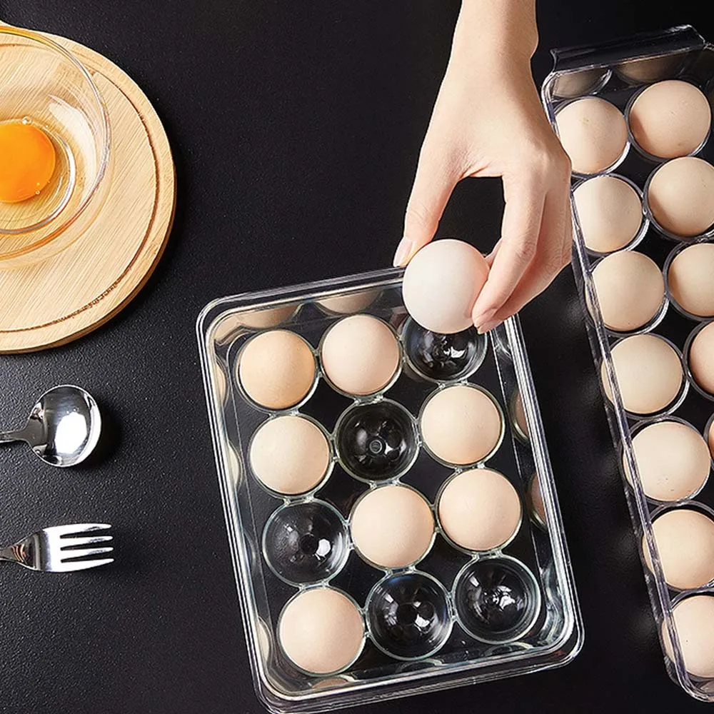 14/12 Grids Egg Refrigerator Organizer Food Egg Storage Box Containers Egg Case Holder Dispenser Storage Boxe For Kitchen