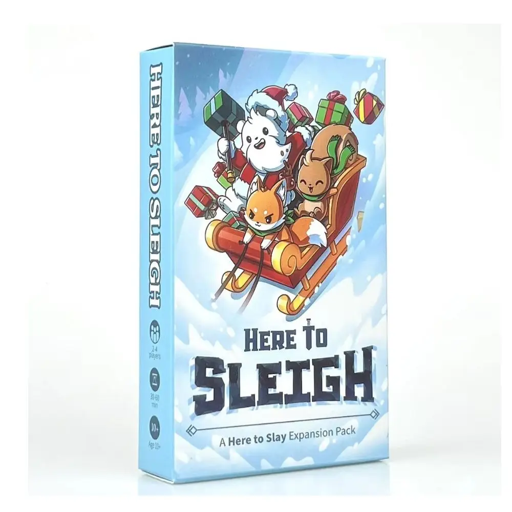 Here to Slay Here to Sleigh Holiday Expansion Pack Strategic role playing card game for kids teens adults 2-6 player