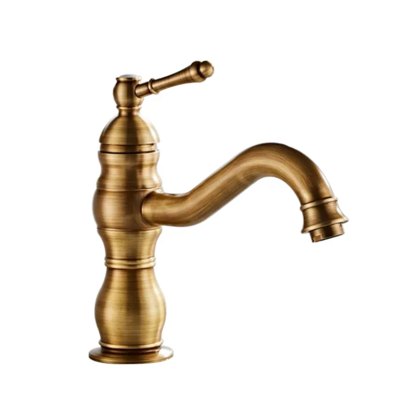 Foreign trade washbasin hot and cold water faucet, brass black antique black paint nickel brushed antique American-style kitchen