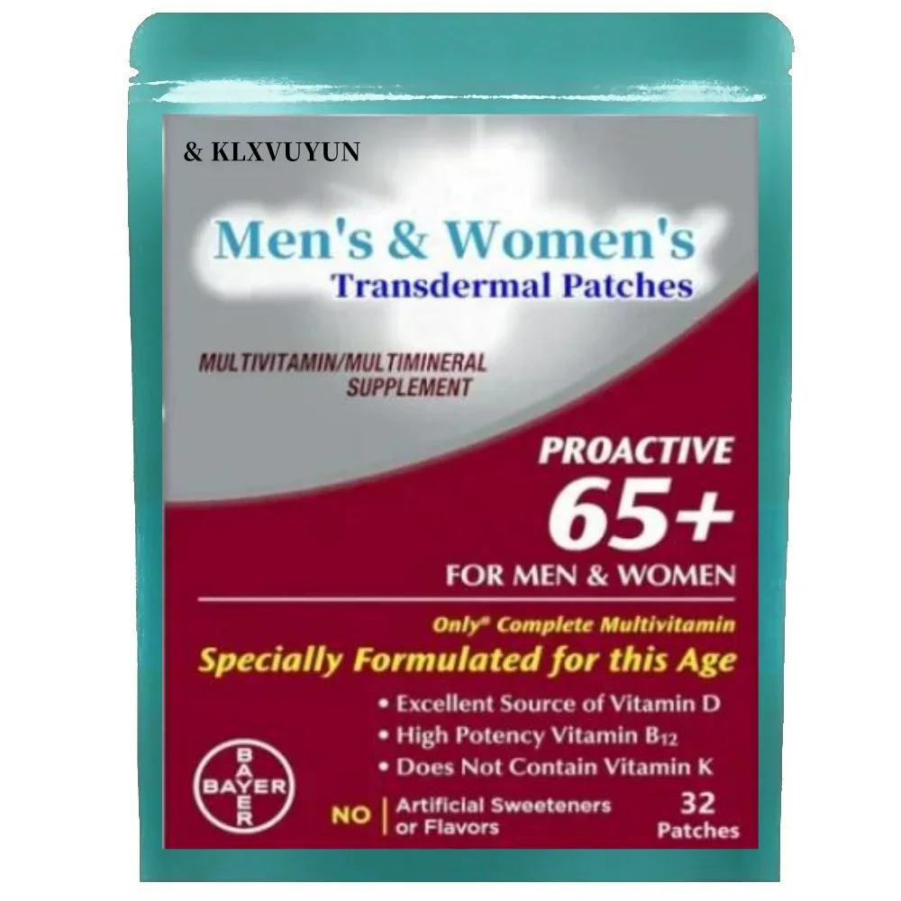 Men's & Women's Proactive 65+ Multivitamin Transdermal Patches, With Vitamin A, C, D, E And Zinc, B12, Biotin, Calcium & More