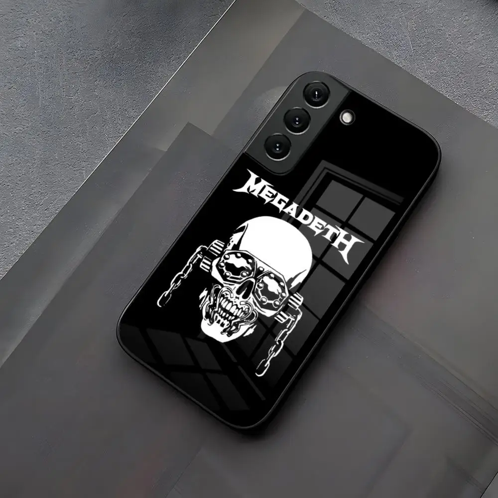 Rock Megadeth Music Phone Case Glass For Samsung Galaxy S23 S25 S24 S21 S22 S20 Ultra Fe Plus A34 A15 A25 A52 A53 M54 Cover