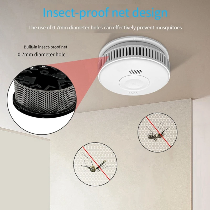 Vertical Smoke Alarms Fire Smoke Detector Commercial Household Induction Drip Alarm Insect Screen Design