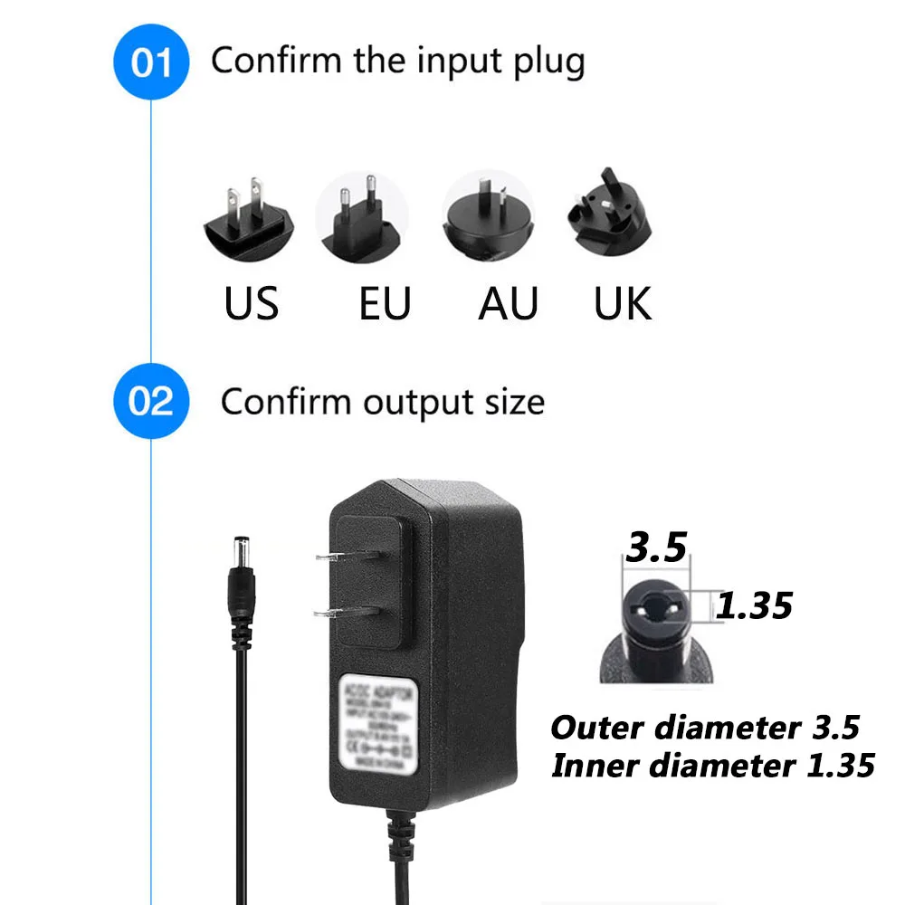 Free shipping AC/DC Adapter DC 3V 1A 1000ma AC 100-240V Converter Adapter 3V1A Charger Power Supply EU Plug DC 3.5*1.35mm