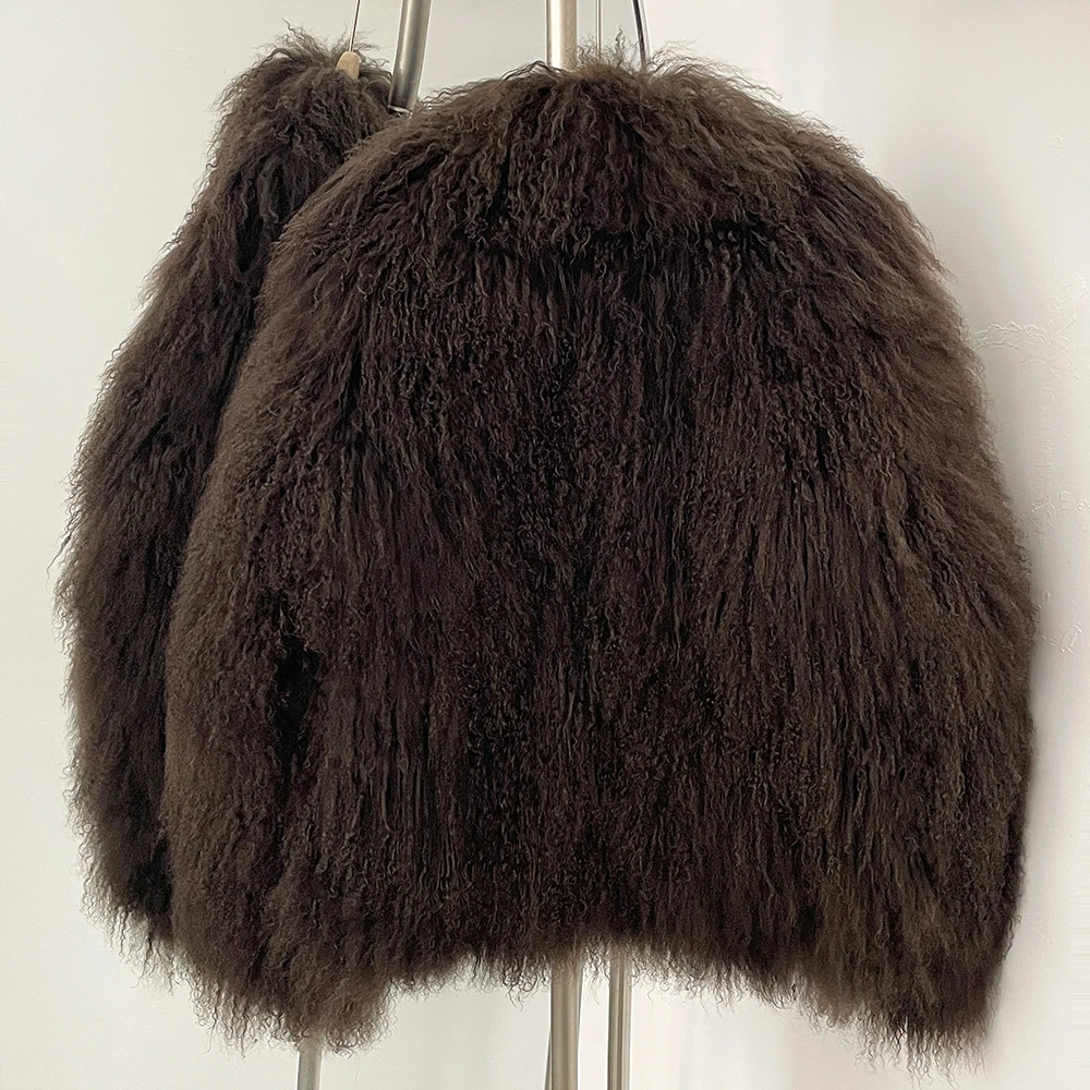 OFTBUY Natural Mongolia Sheep Fur Coat 2025 Winter Clothing Women Fashion Warm Thick Clothes Lady Elegant Real Fur Coat Female