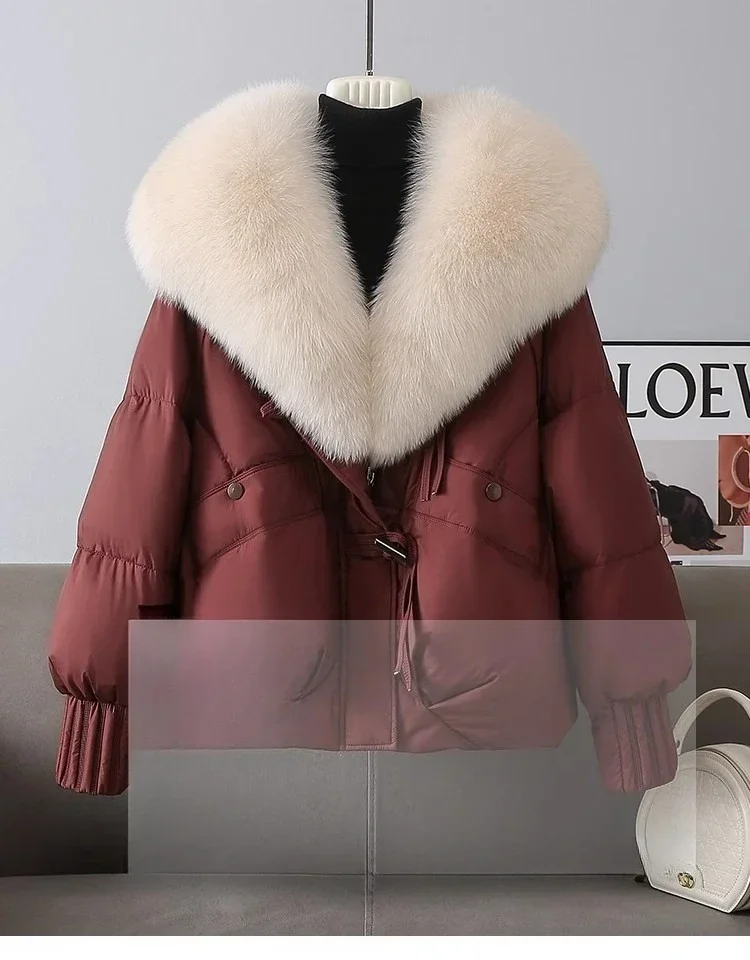 2026 Winter Thicke Warm Women's Parkas Removable Fur Collar Bread Coat Loose Chic Down Cotton Padded Casual New Coat Outwear
