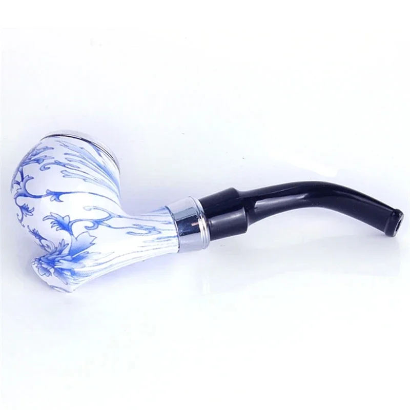 China Style Ceramics Pipes Chimney Smoking Pipe Mouthpiece Cigarette Herb Tobacco Pipe Cigar Narguile Grinder Smoke