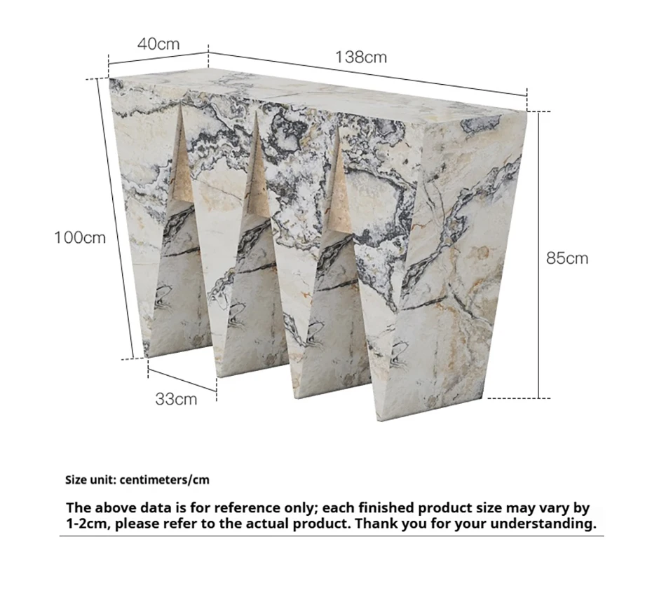 طاولة وحدة تحكم حجرية إيطالية فاخرة لعام 2025، خزانة مدخل ذات تصميم أصلي مع مساحة تخزين مفتوحة، مقاومة للخدش وقوية، مخصصة