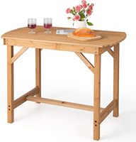 Wooden table with umbrella hole, insect- and rot-resistant, burr-free surface, suitable for garden terraces