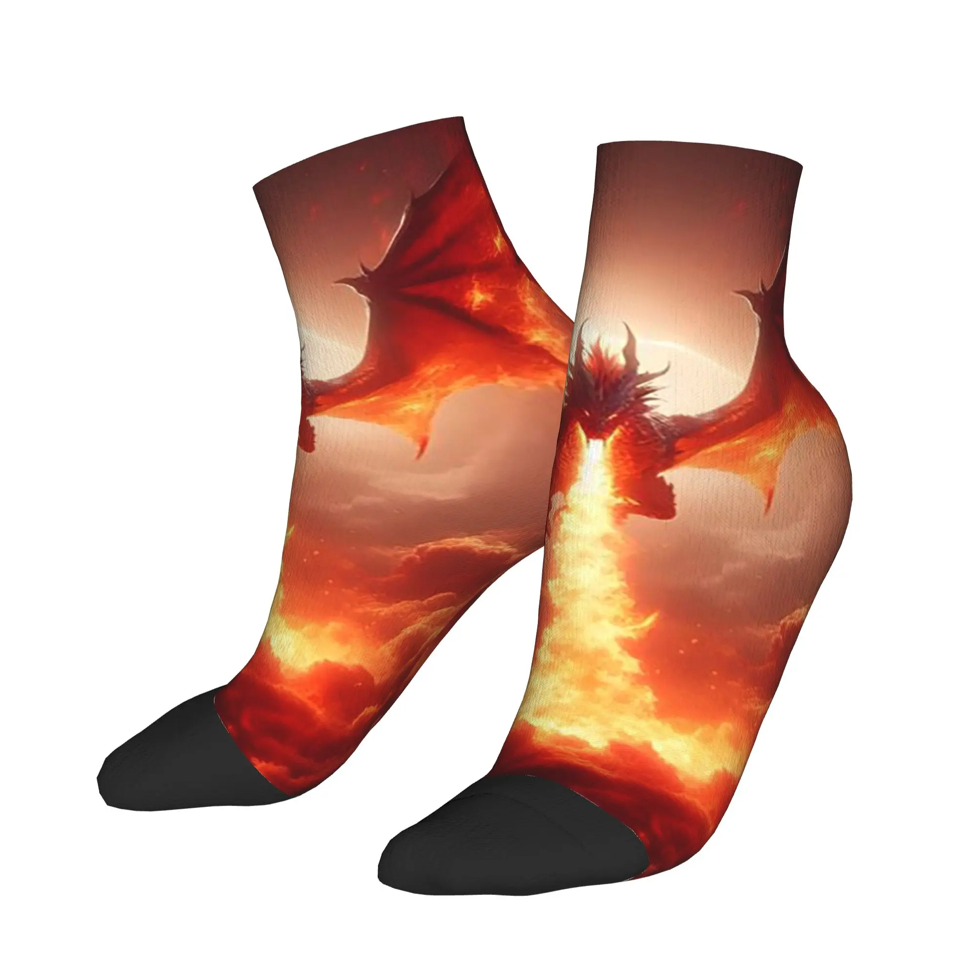 

Dragon In The Fire Socks Harajuku Sweat Absorbing Stockings All Season Socks Accessories for Unisex Christmas Gifts