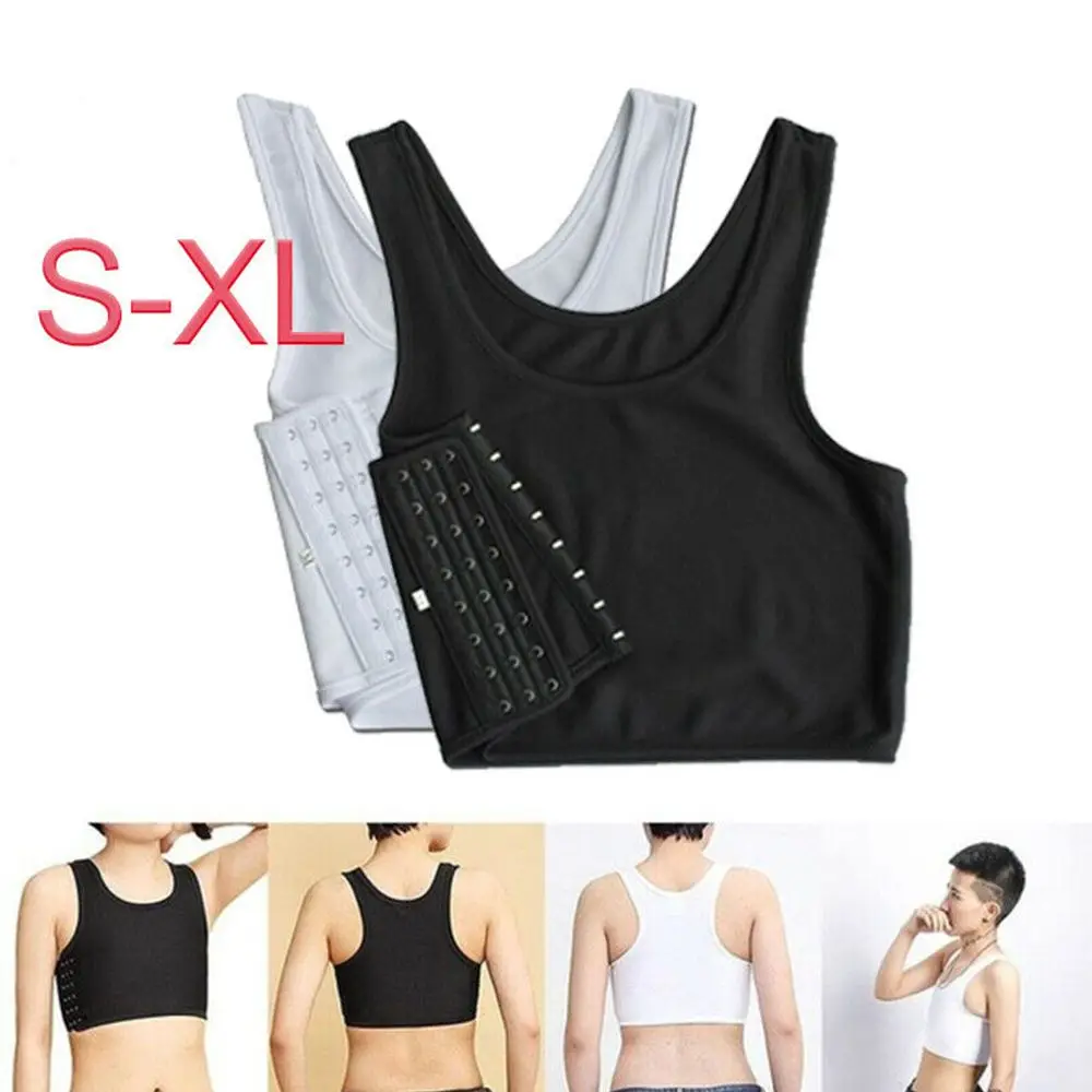 S-XL Strengthen Bandage Vest Breast Trans Lesbian Tomboy Strengthen Flat Chest Breast Binder Short Cosplay Vest