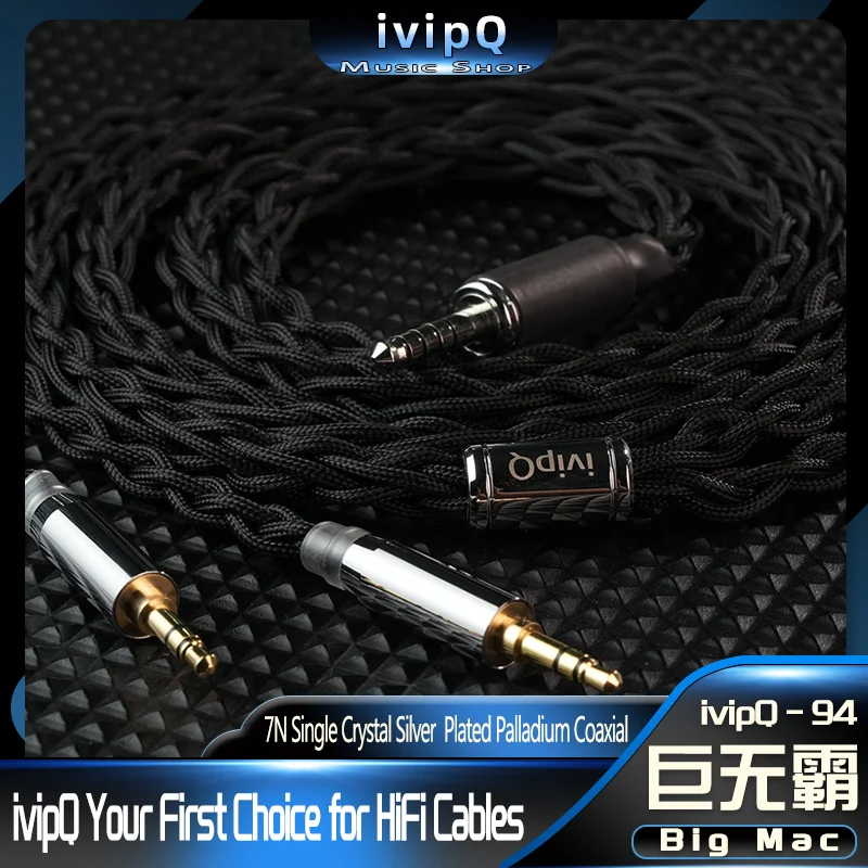 ivipQ-94 빅맥 하이엔드 홈 오디오 전용 하이파이 헤드폰 교체 케이블 4.4mm 더블 3.5mm 이어폰 용 Utopia AKG K812 SUSVARA