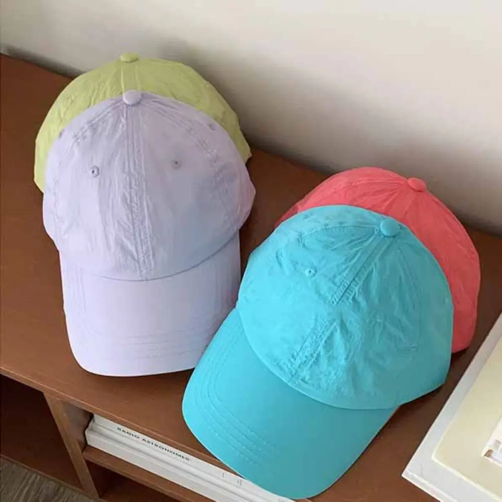 

Casual Korean Style Quick-Drying Baseball Cap Anime Solid Color Solid Color Sun Hat Cotton Baseball Hat Peaked Cap Outdoor