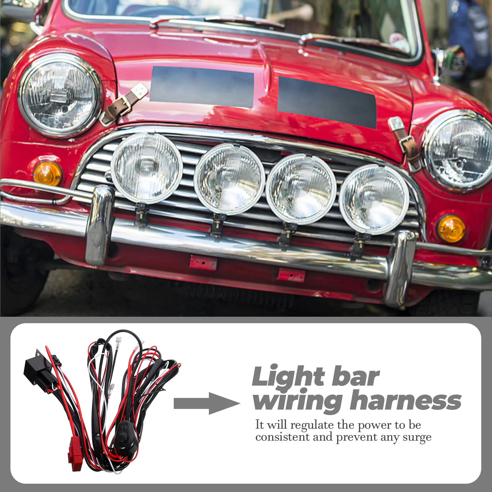 

Spotlight Switch Wire Group Protect LED Harness Wiring High Power Car Kit Light Bar Wiring Harness Universal Relay 40A Inline