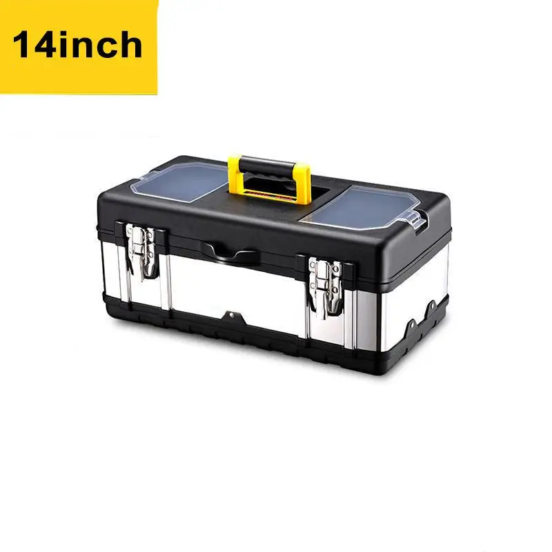 14/17 Inch Household Portable Stainless Steel Tool Organizer Multifunctional Car Storage Tool Box Tool Organizer