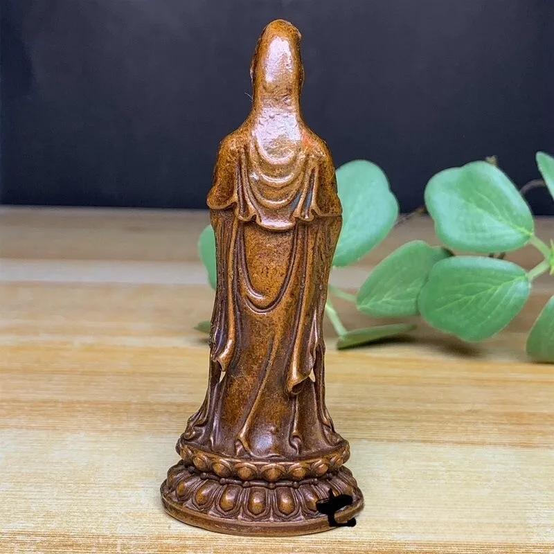 Retro and old Guanyin recruit rice Nanhai Bodhisattva offering clean bottle Guanyin statue Guanyin home offering ornament view 4