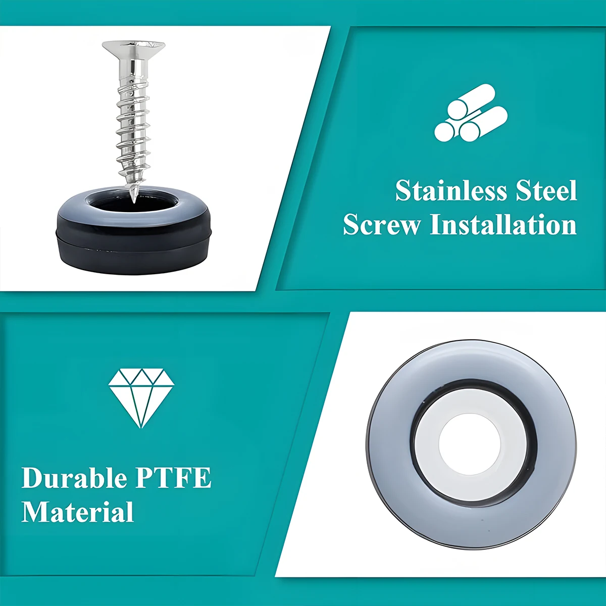20pcs 19mm Furniture Sliders Pads With Screws Furniture Glides Sliding Block Carpet Hardwood Floor Protector