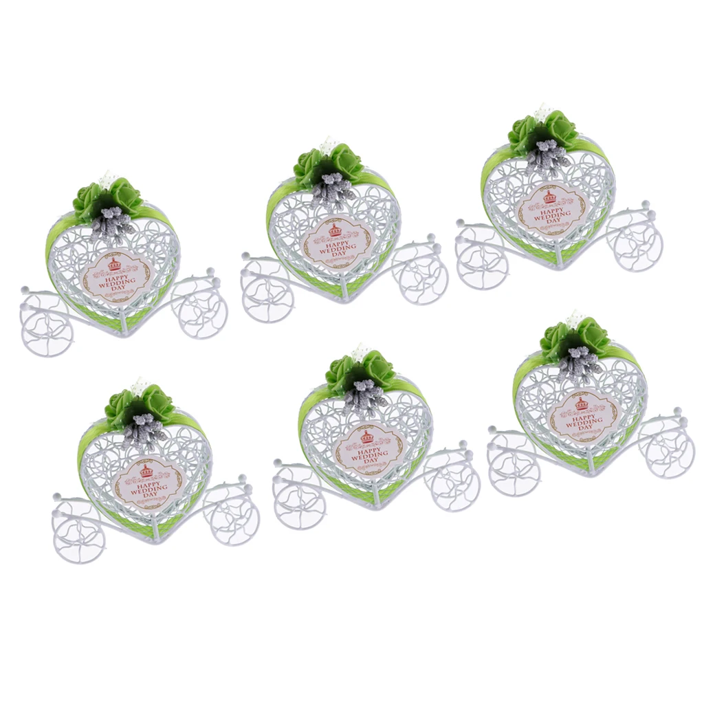 Wholesale 6 Pieces Carriage Metal Candy Chocolate Boxes Wedding Party Favour Decor Box for Wedding Party Gift Favor Supplies - view 5