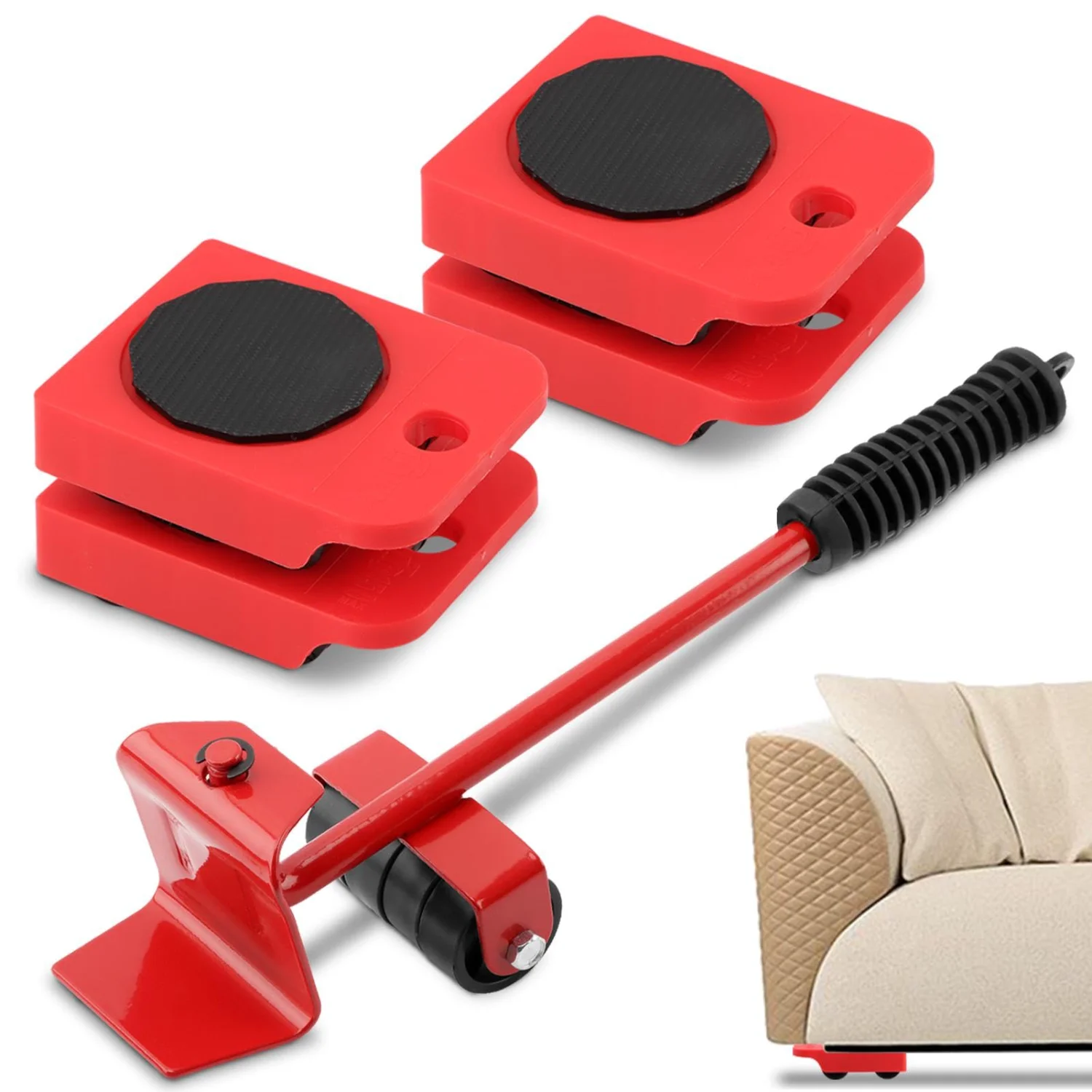 Furniture Lift Mover Tool Set Heavy Appliance Furniture Mover Sliders with Wheels Roller Moving Furniture Helper For Safe Moving