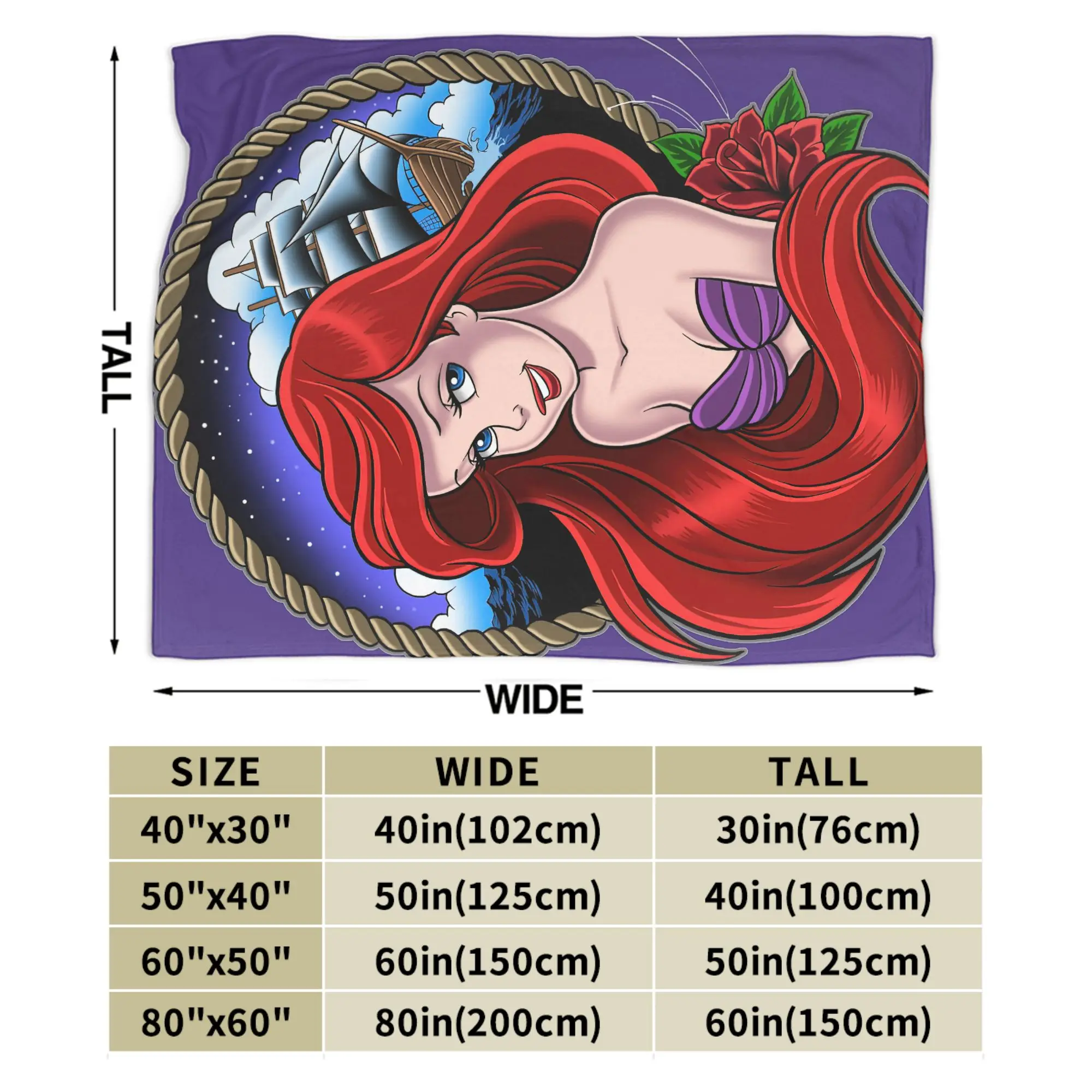 جزء من بطانية عالمك ليتل ميرميد الصوف الجدة لينة رمي بطانية للمنزل مطعم الصيف
