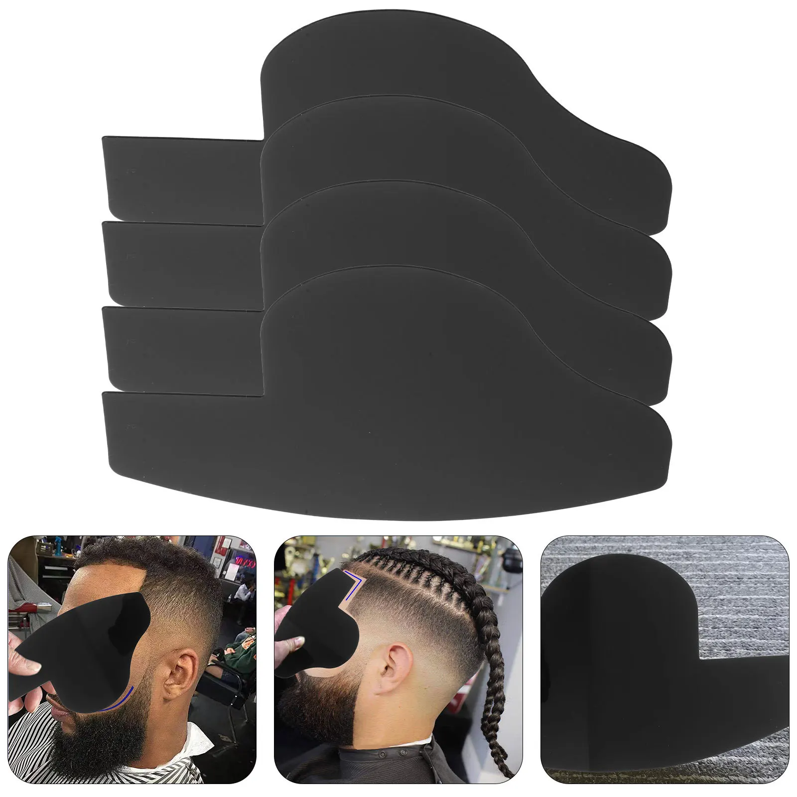 

4Pcs Hairline Enhancing Card Beard Template Hairline Shaping Tool Beard Applicator Card for Men Hair Fiber Spray Application