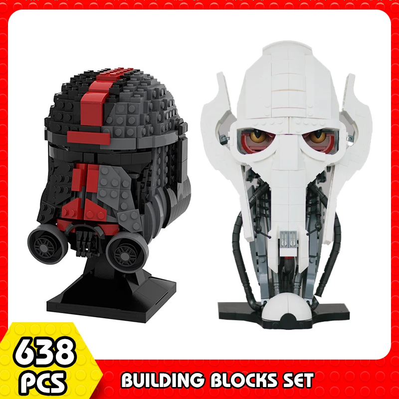 Moc Space Wars Hunter Samurai Helmet Building Blocks Movies Helmet Boushh Collection Constructor Bricks Toy Gift