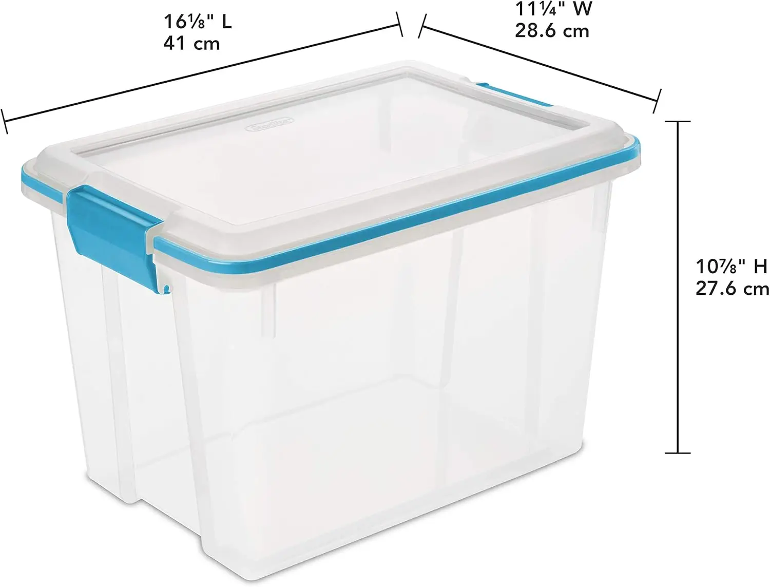 20 Qt Gasket Box, Stackable Storage Bin with Latching Lid and Tight Seal, Plastic Container to Organize Basement,