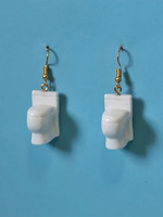 Miniature Toilet Earrings Funny Gifts for Her White Elephant Gag Gift Quirky Weird Earrings