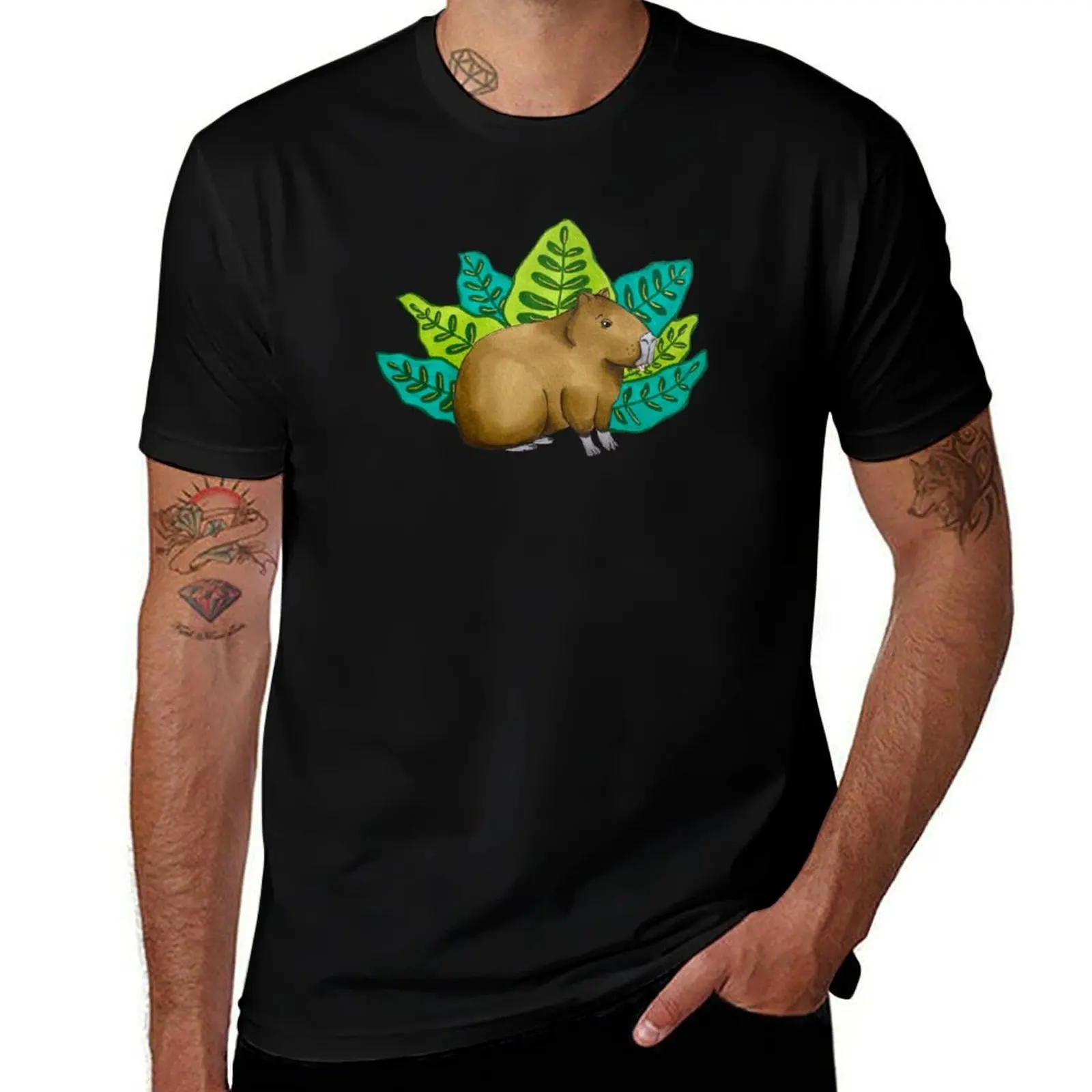 

Cute Capybara Illustration T-Shirt t shirt custom print man t shirts for men man t shirt cotton T-Shirt