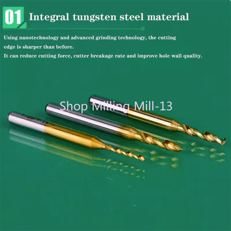 1 set Durable 0.6mm-3.175mm Coated Milling Cutter Engraving Edge Cutter CNC Router Bits End Mill for PCB Machin