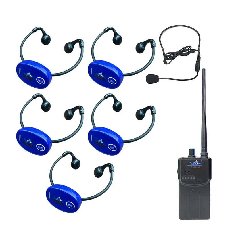 

Swimming Training Walkie Talkie for Coaches and Underwater Bone Conduction Headset for Swimmers