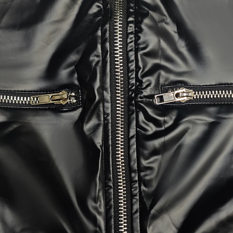 Krisnanas Women's PU Leather Jumpsuits Woman Clothes Stylish Zipper Collar Cool Jumpsuit Leggings One Piece Sweatpants 91981