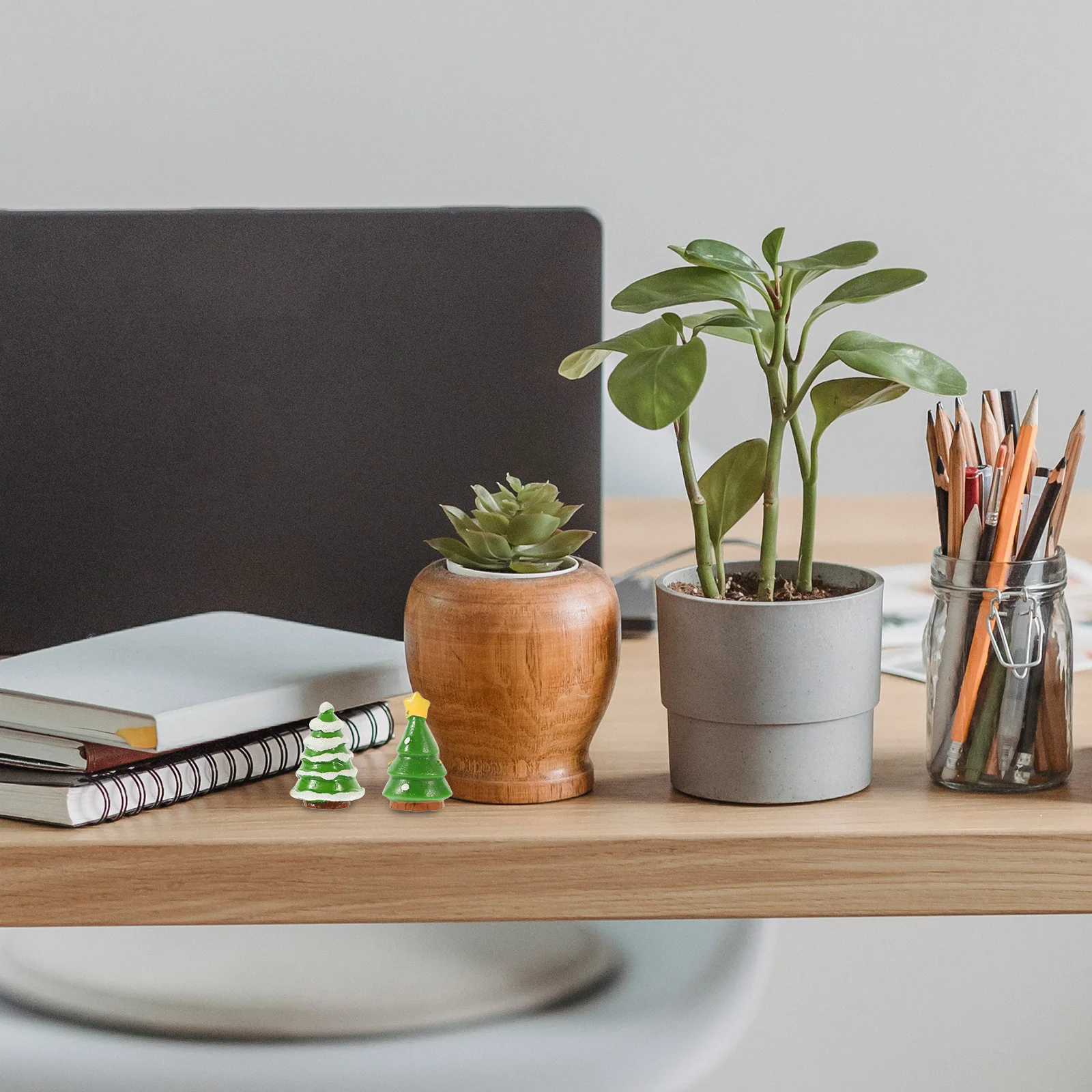 Набор из 12 мини-елочных украшений, милые картонные игрушки для настольного декора