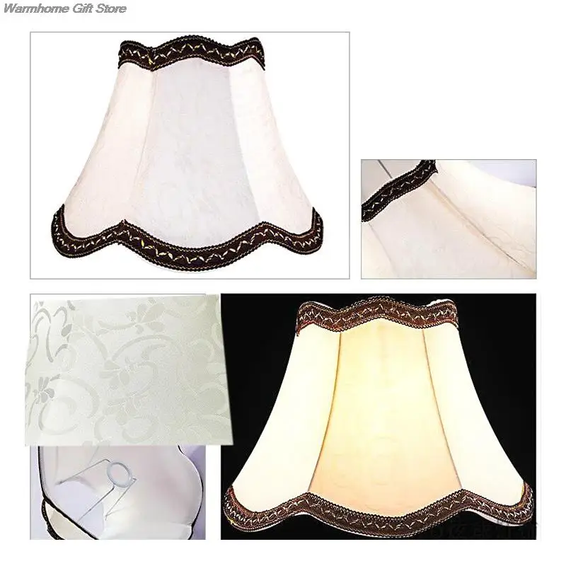 European Style Table Lamp Shade Cloth Bedside Lamp Shade Retro Fringe Beads Lamp Cover Decor Table Lamp Cover E27 Lampshade