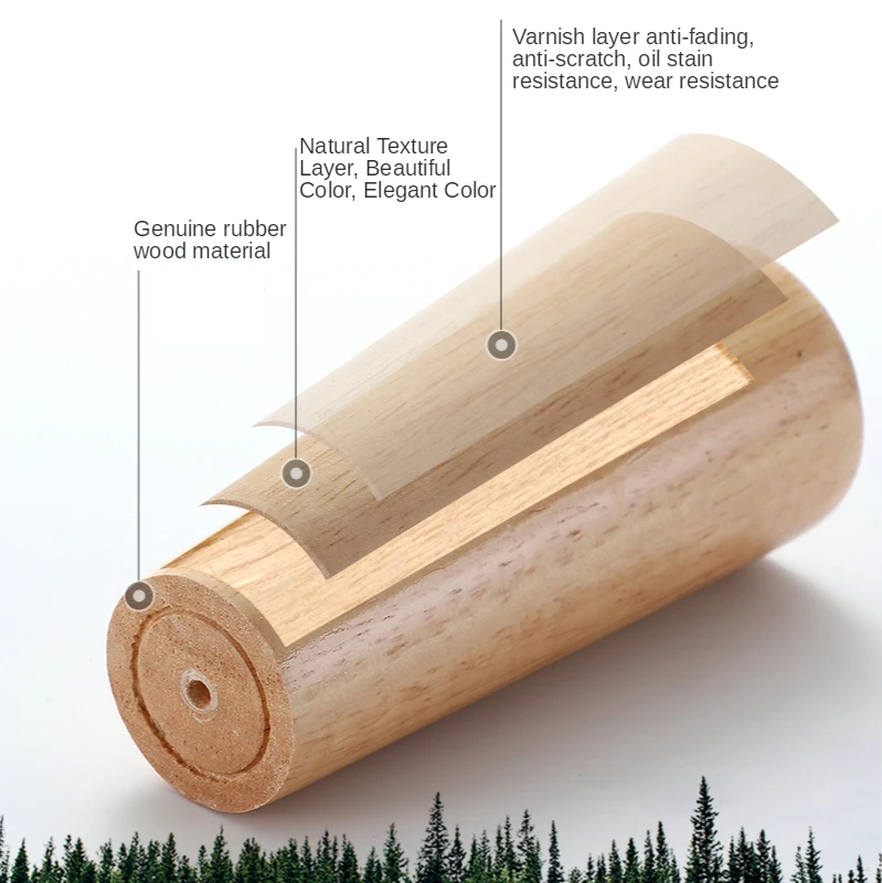 4 Stück Massivholz-Sofafüße, geneigtes Bett, Schrank, Tisch, Möbel, Holzstuhl, Ersatz, schräg