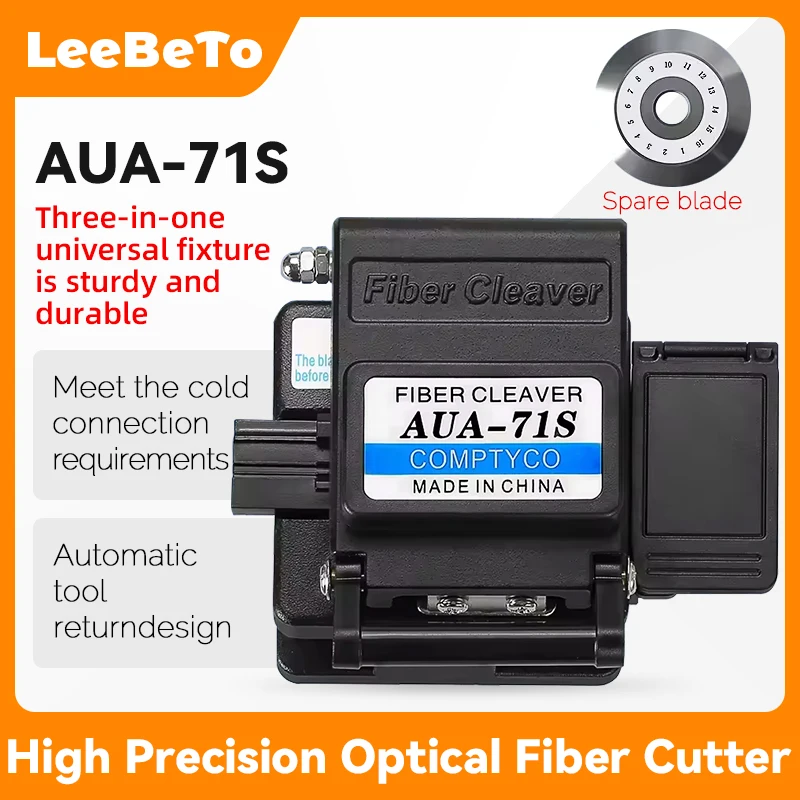 

Fiber Cleaver AUA-71S FTTH Cable Fiber Optic Cutting Knife Tools Cutter Three-in-one Clamp Slot 16 Surface Blade