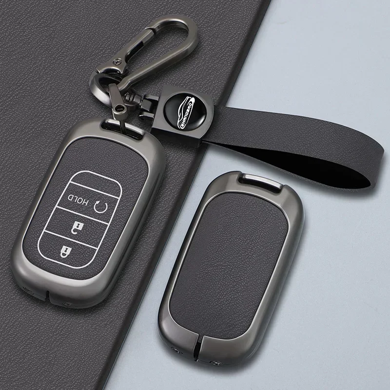 

Zinc Alloy 2/3/4/5/6 Button Car Key Case Cover For Honda Civic CRV Accord CR-V Pilot 2015-2020 Keychain Holder Shell Protector