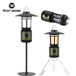 WEST BIKING Portable Camping Lantern USB Recharge 4 Lighting Modes Tent Light Flashlights Emergency Lamp for Outdoor Supplies