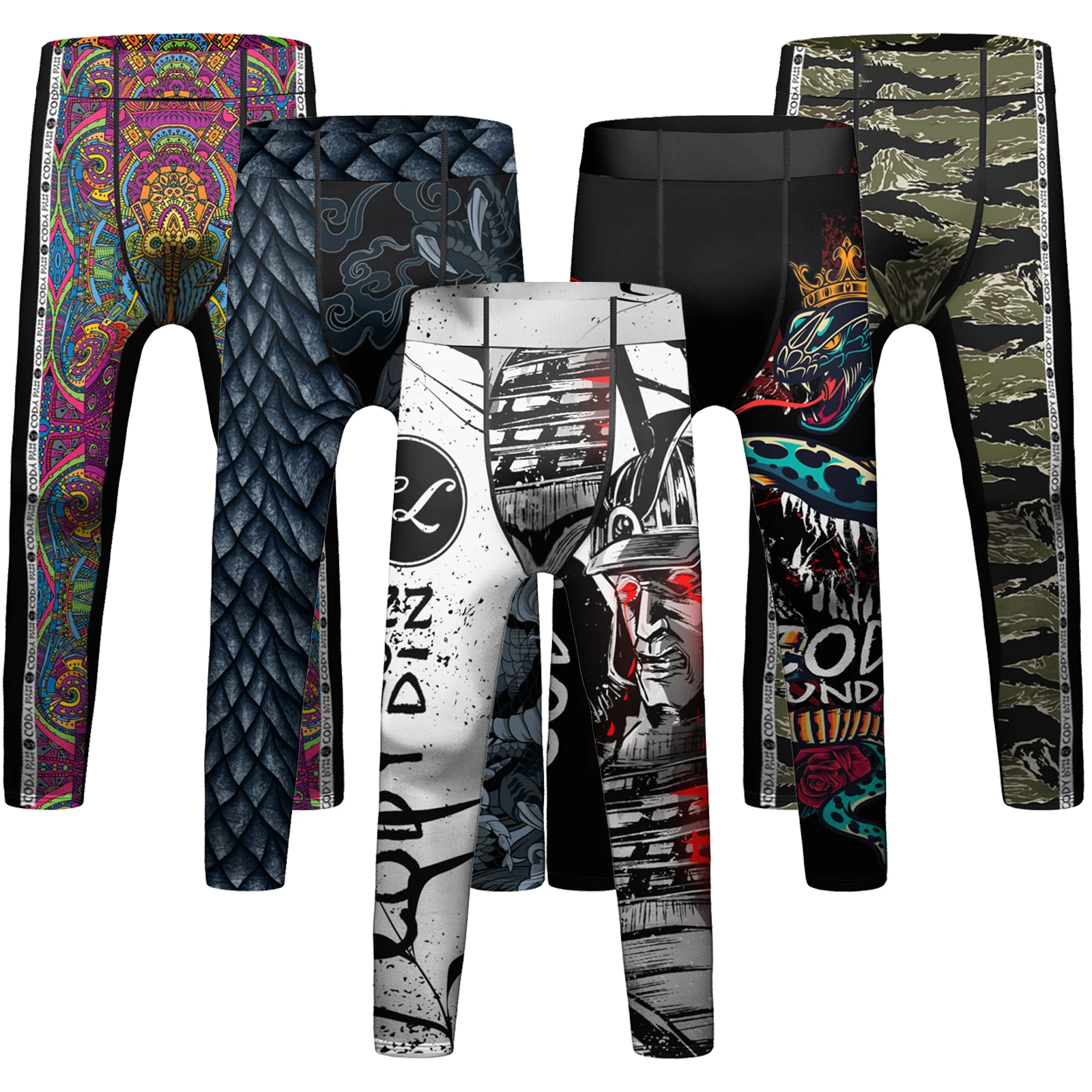 

Cody Lundin Sports Kids MMA BJJ Athletic Spats Leggings Tights, Kids Jiu Jitsu Compression Base Layer Training Workout Pants