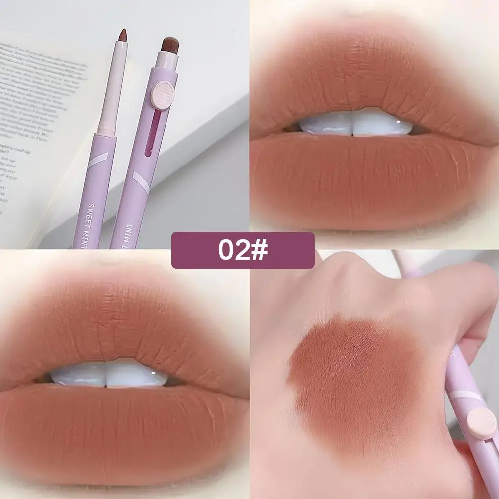 Neue Lip Liner Stift Matte Push Und Pull Lippen Bleistift Langlebig Doppel-ended Liner Braun Lippenstift Form Umriss samt Rot Na O2M2