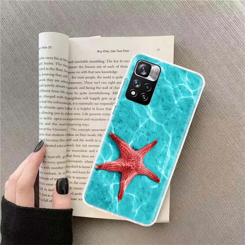 Starfish on The Clear Sea Beach Phone Case For Xiaomi Mi 13 11T 11 Ultra 11i 12 12T Pro 12X 10T 10 Lite 5G 9 9T 8 5X 6X Cover So