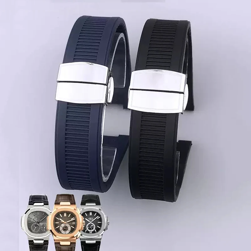 

Silicone Watch Strap For Patek Philippe Nautilus 5711 5726 5712g 5980 Rubber watchband men waterproof wristband Bracelet 25-13mm