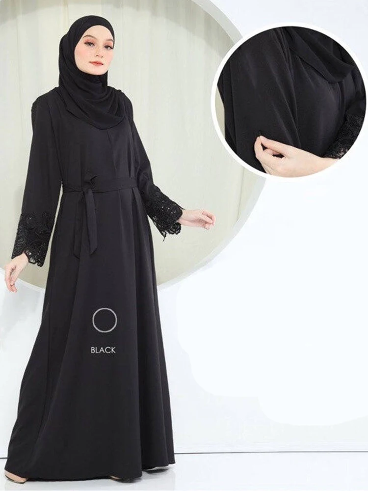 Herbst Marokko Muslimischen Lange Kleid Kleid Frauen Spitze Abaya Kaftan Abendkleider Frau Dubai Türkei Islam Lange Robe Femme Vestidos