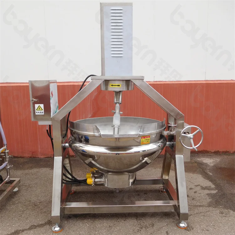 Automatic Jam Cooking Mixer Machine Planet Mixing Kettle Wok Stainless Steel Kitchen Equipment Flour Planetary Stirrer Pot
