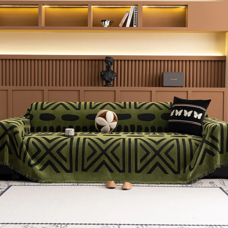 Nordic Chenille Sofa Towel Anti-slip Sofa Throw Blanket with Tassels Couch Cover for Living Room Home 쇼파패드 Tapis De Canape