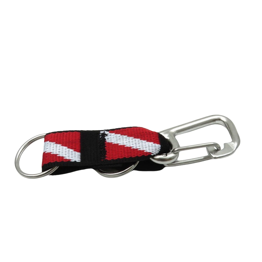 Stainless Steel Scuba Split Ring Connector 2 Pack With Clips, Carabiner Keeper And Dual Split-Rings Featuring Webbing Strap Mult