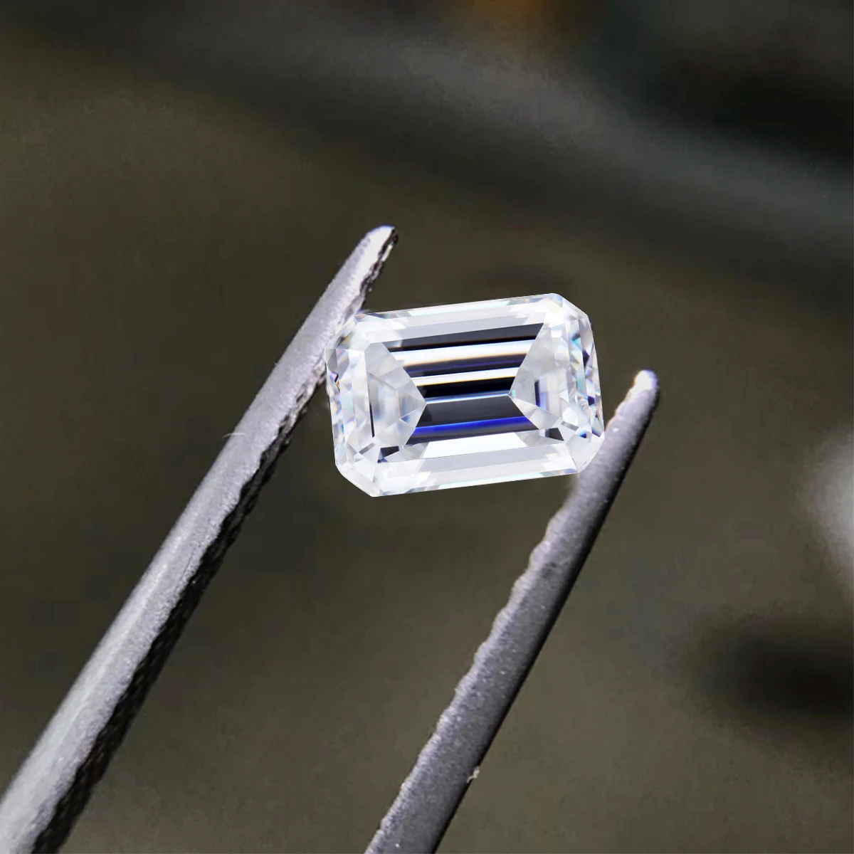 Klassische 3-Karat-Moissanit-Ringe im Smaragdschliff für Damen, D-Farbe, VVS1, echtes 925er Sterlingsilber, Verlobungs-, Hochzeits- und Party-Schmuck. – Detail 9